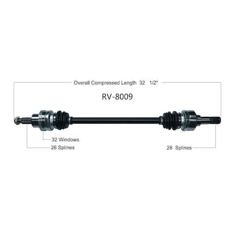Surtrack Axle Cv Axle Shaft, Rv-8009 RV-8009